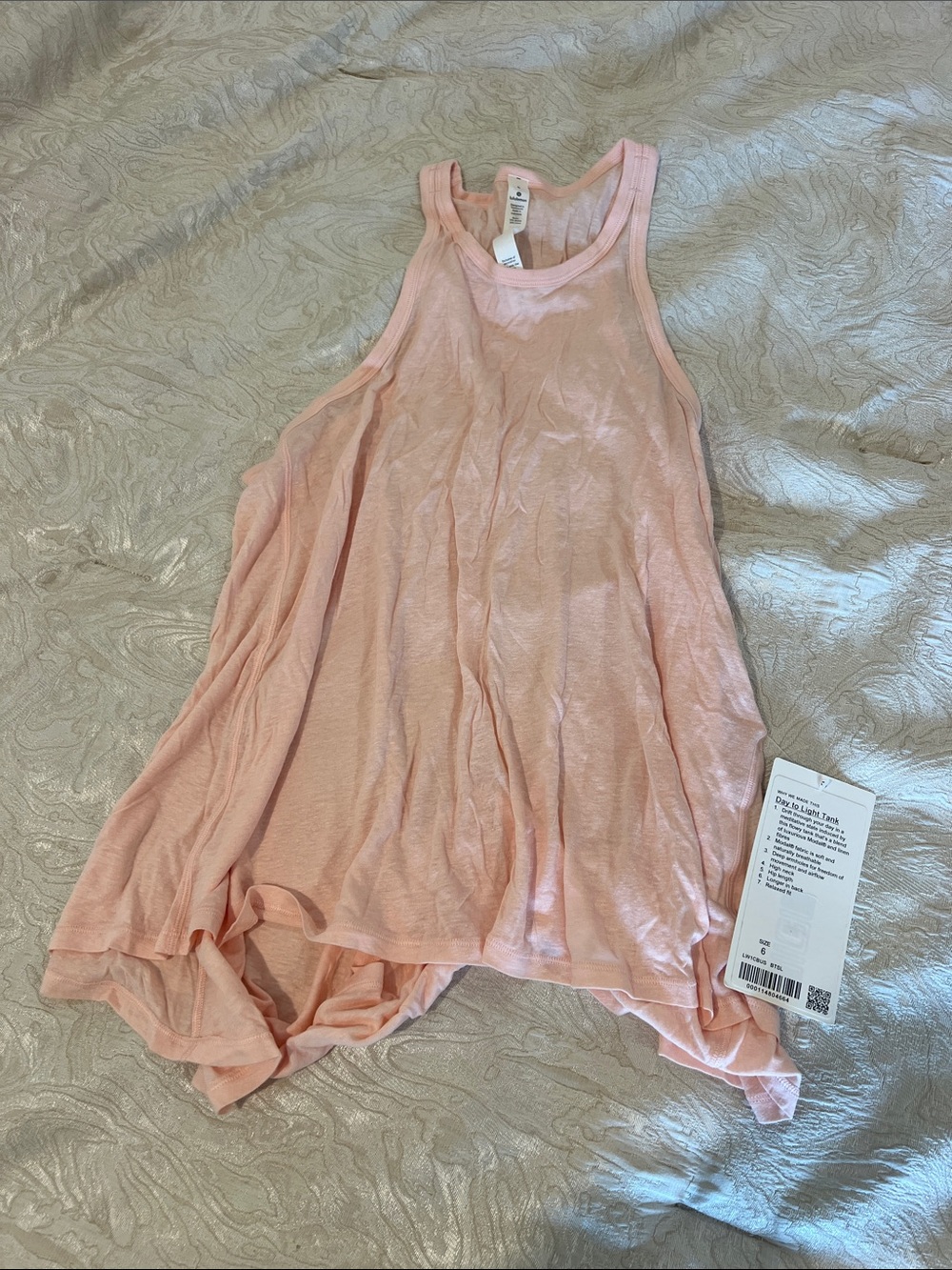 Lululemon Blush Pink Flowing Racerback Tank size 6